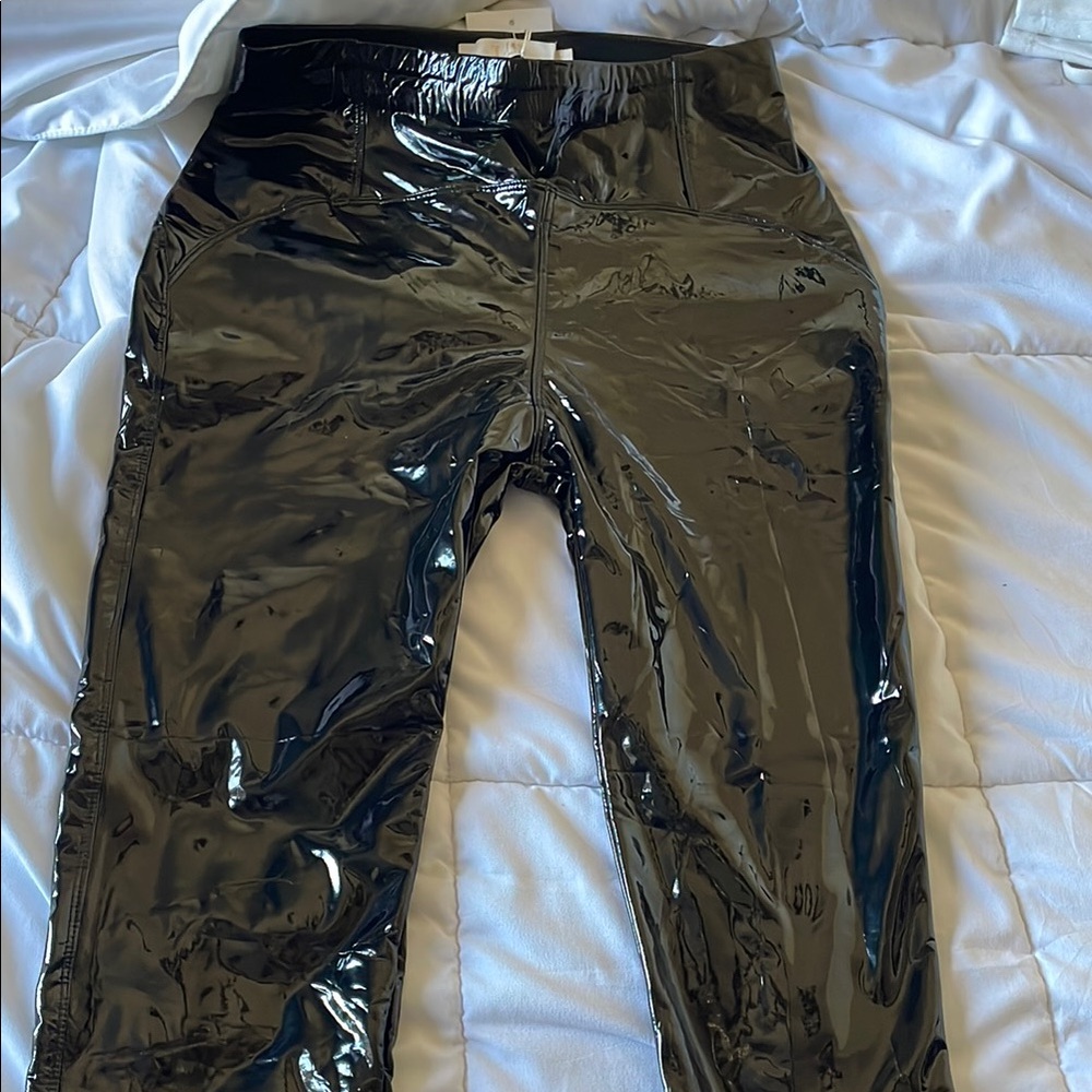 Glossy Black Vinyl Pants